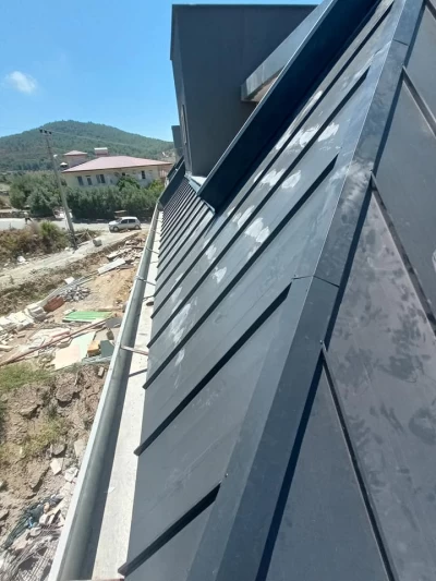 Alanya teras villaları katı kaplama işlemi tamamlandı